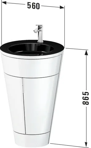 Duravit Waschtischunterschrank bodenstehend „Starck 1“ 56 × 86,4 × 60,5 cm in Schwarz Hochglanz
