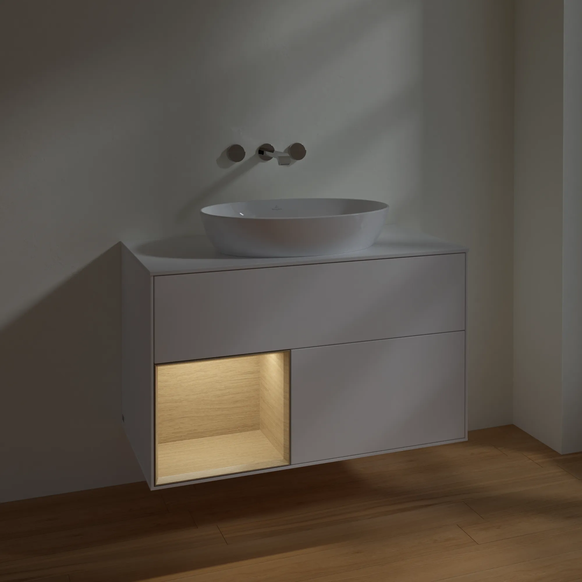 Villeroy & Boch Waschtischunterschrank „Finion“ für Schrankwaschtisch 1000 × 603 × 501 mm White Matt Lacquer, für Becken mittig, ohne Hahnlochbohrung Villeroy & Boch Waschtischunterschrank „Finion“ für Schrankwaschtisch 1000 × 603 × 501 mm White Matt Lacquer, für Becken mittig, ohne Hahnlochbohrung