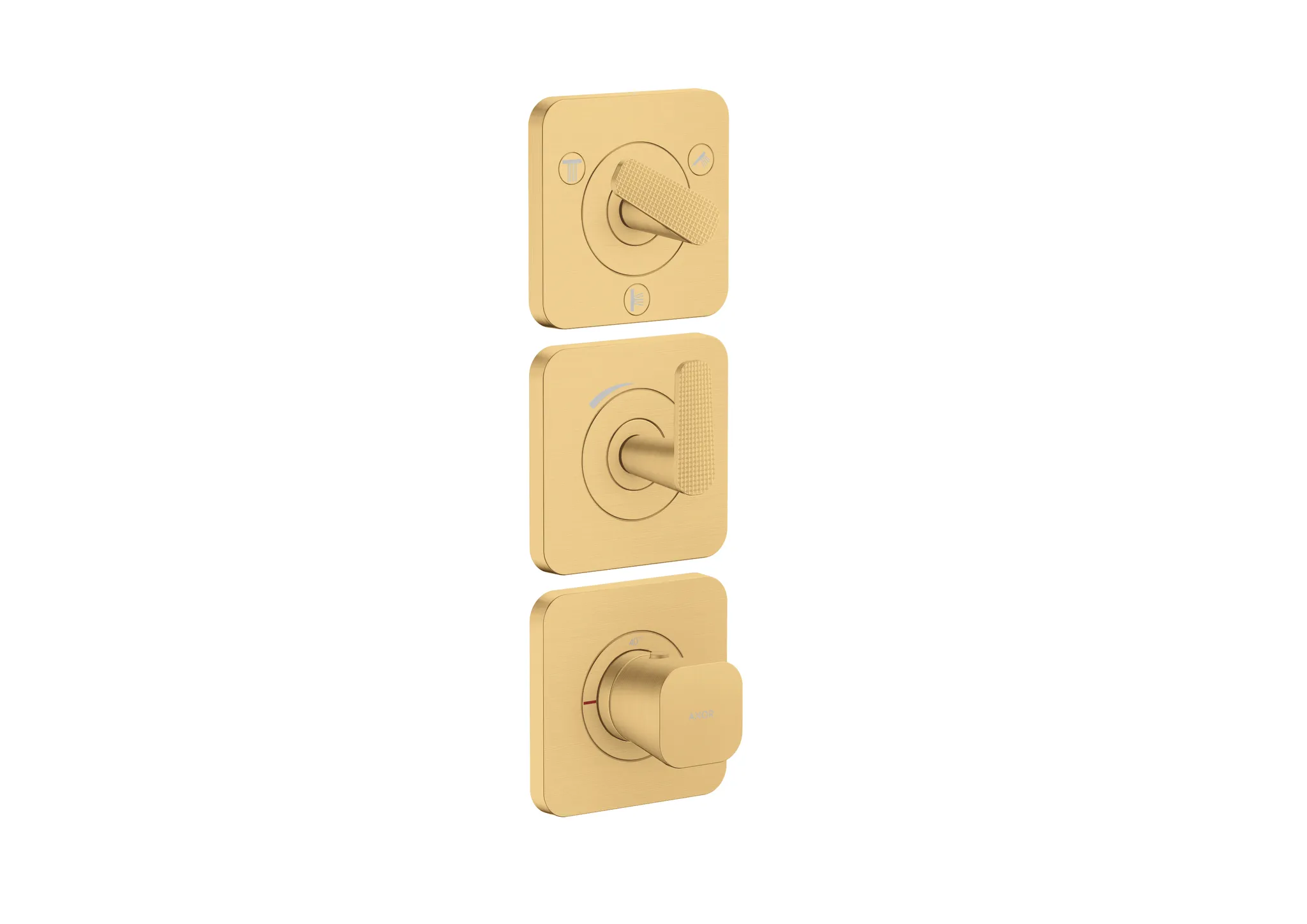 AXOR Citterio C Thermostatmodul 380/120 Unterputz mit Rosetten für 3 Verbraucher - Cubic cut Chrom