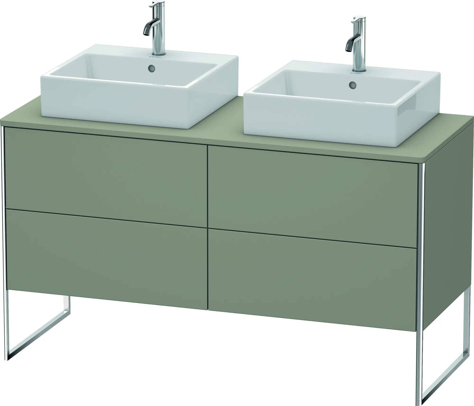 Duravit Waschtischunterschrank bodenstehend „XSquare“ 140 × 77,8 × 54,8 cm Steingrau Seidenmatt Duravit Waschtischunterschrank bodenstehend „XSquare“ 140 × 77,8 × 54,8 cm Steingrau Seidenmatt