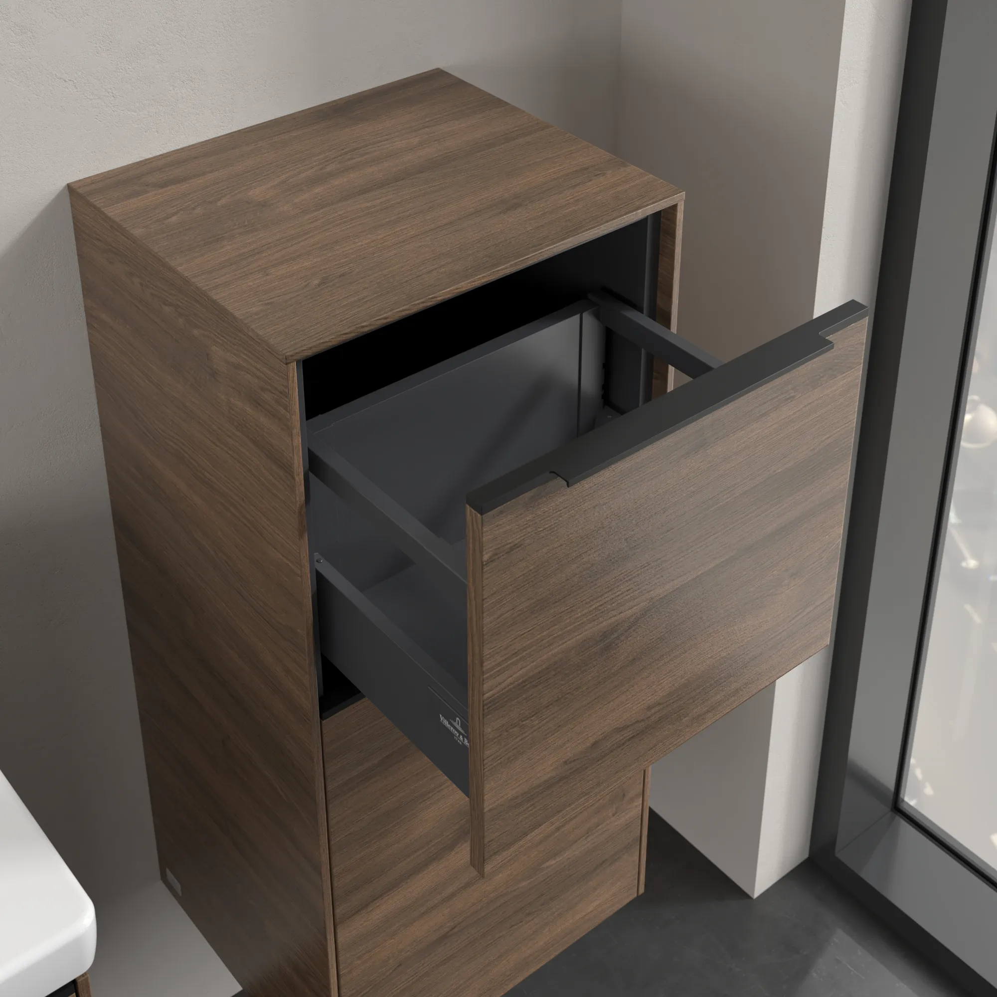 Villeroy & Boch Subway 3.0 Seitenschrank, Arizona Oak, 400x860x346 mm, eckig, mit SoftClosing, 1 Tür, 1 Auszug