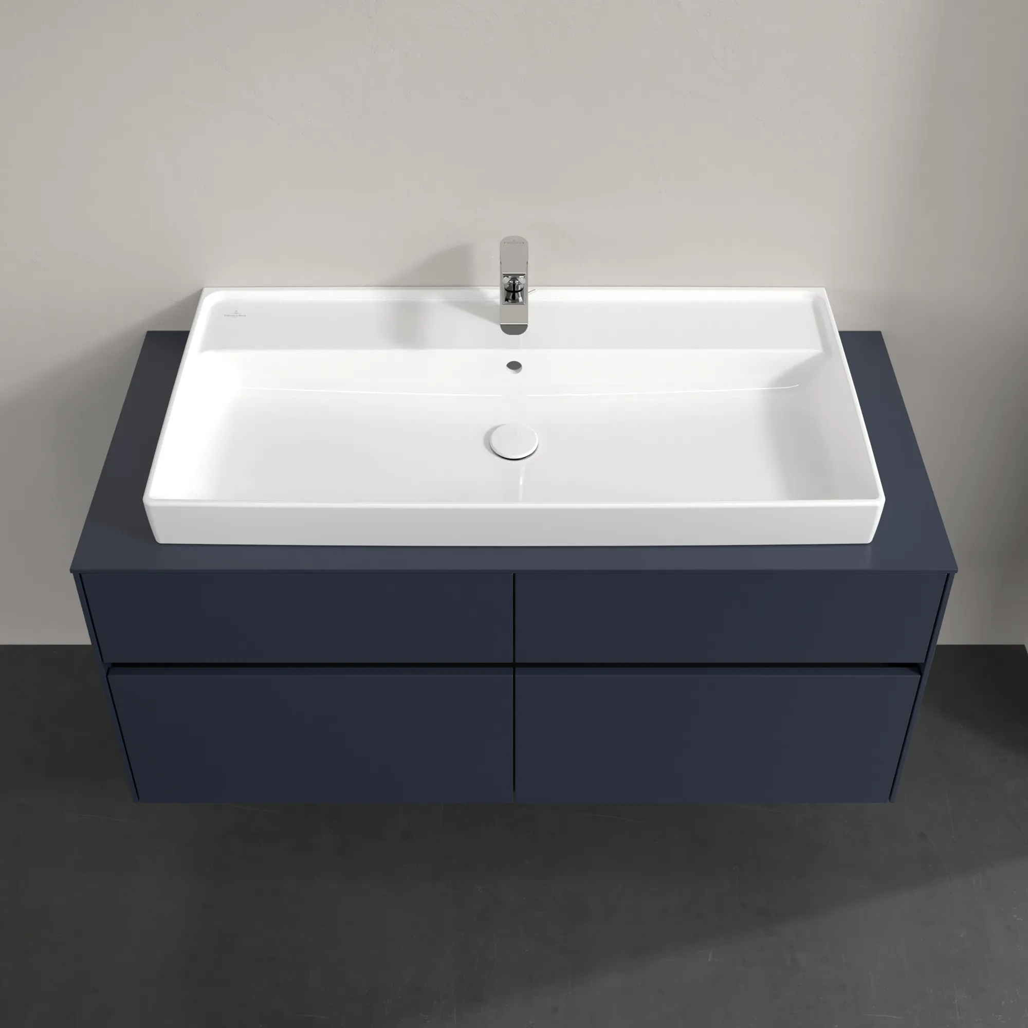 Villeroy & Boch Waschtischunterschrank „Collaro“ 1200 × 548 × 500 mm Marine Blue, ohne Beleuchtung, für Becken mittig