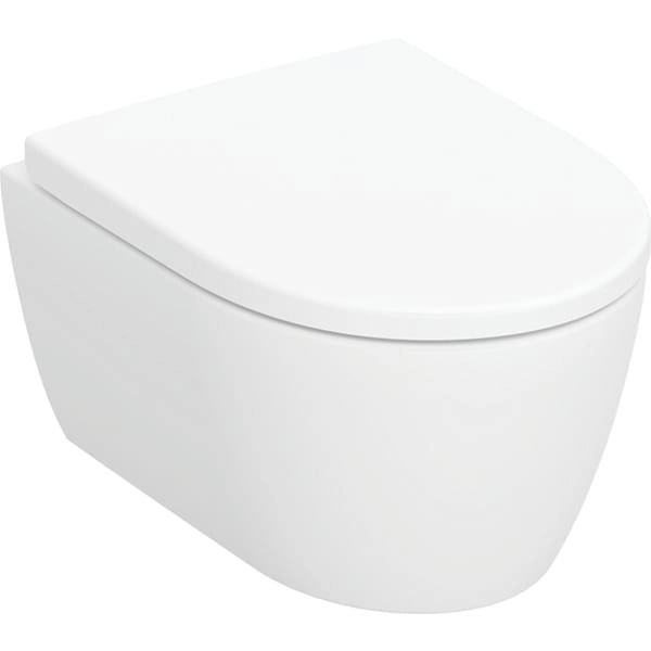 Wand-Tiefspül-WC Set mit WC-Sitz „iCon“ geschlossene Form 36 × 37,8 × 49 cm in weiß matt, ohne Spülrand, Soft Closing Wand-Tiefspül-WC Set mit WC-Sitz „iCon“ geschlossene Form 36 × 37,8 × 49 cm in weiß matt, ohne Spülrand, Soft Closing