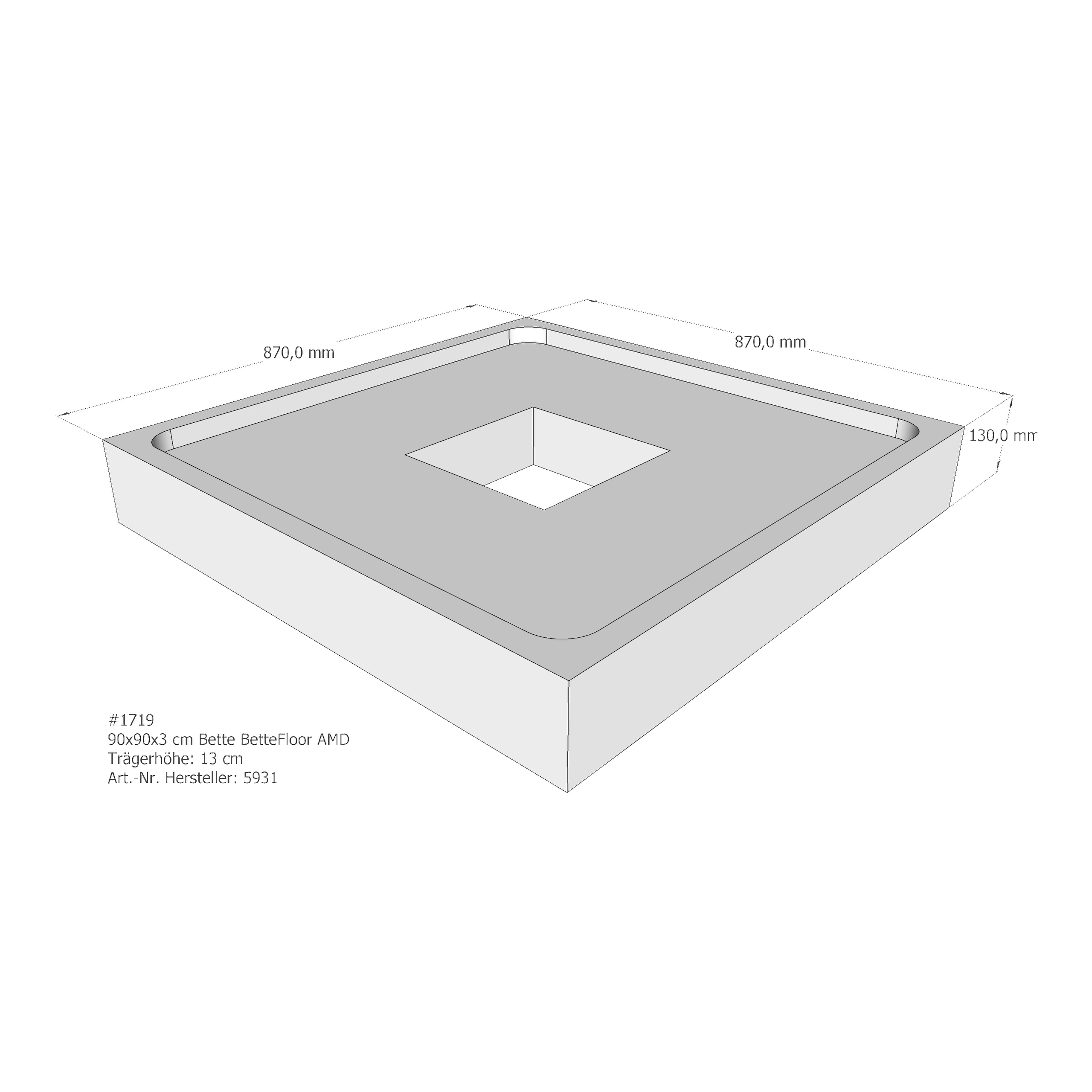 Duschwannenträger für Bette Floor 90 × 90 × 3 cm Duschwannenträger für Bette Floor 90 × 90 × 3 cm
