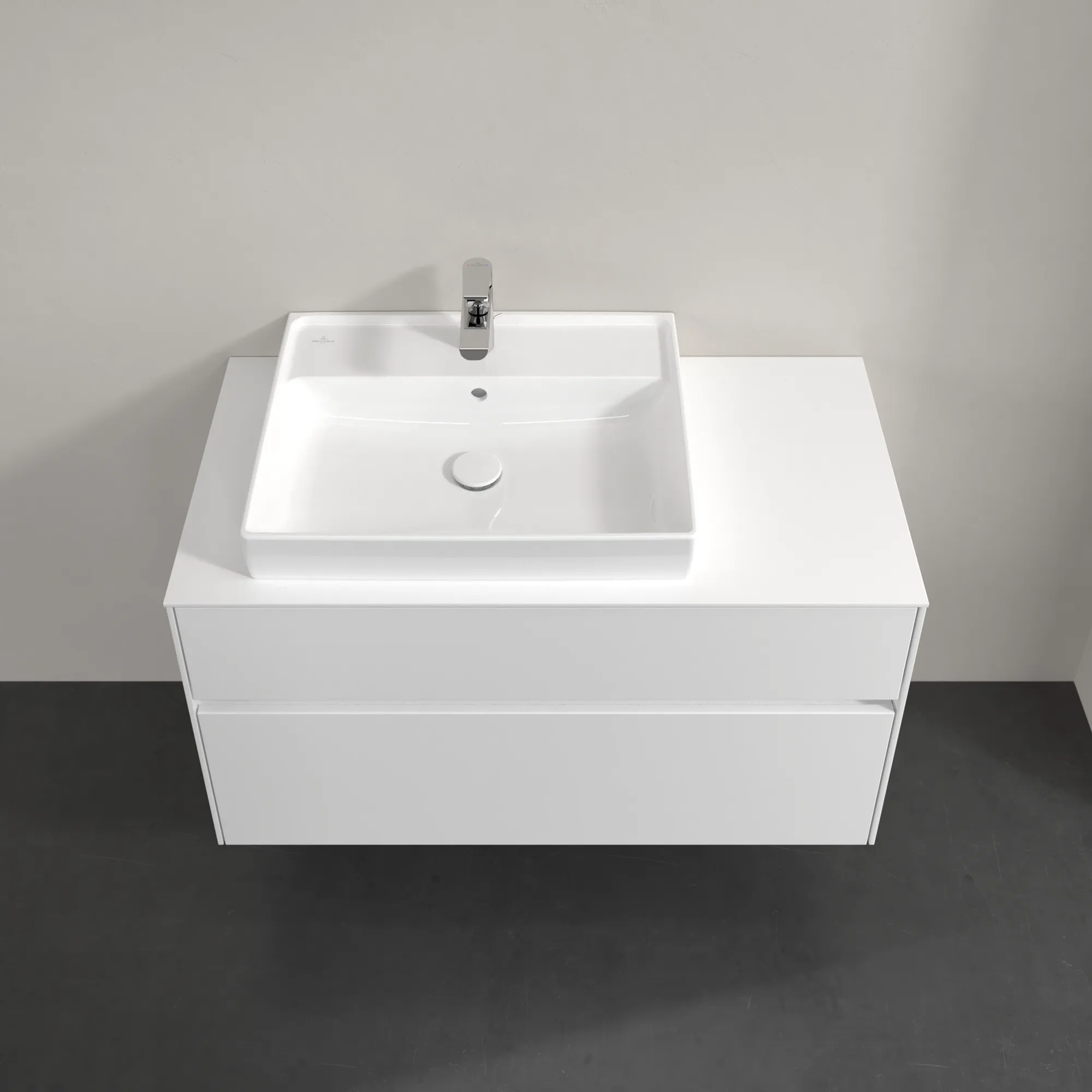 Villeroy & Boch Waschtischunterschrank „Collaro“ 1000 × 548 × 500 mm Glossy White, ohne Beleuchtung, für Becken links