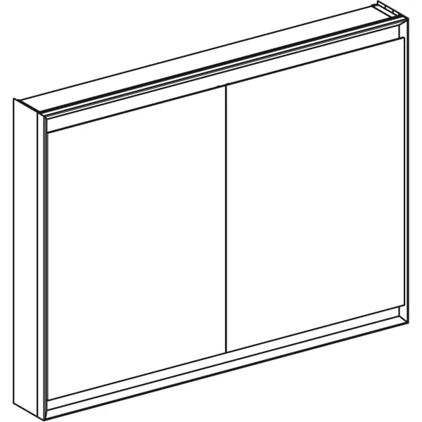 Geberit Spiegelschrank „One“ 120 × 15 cm in Aluminium eloxiert