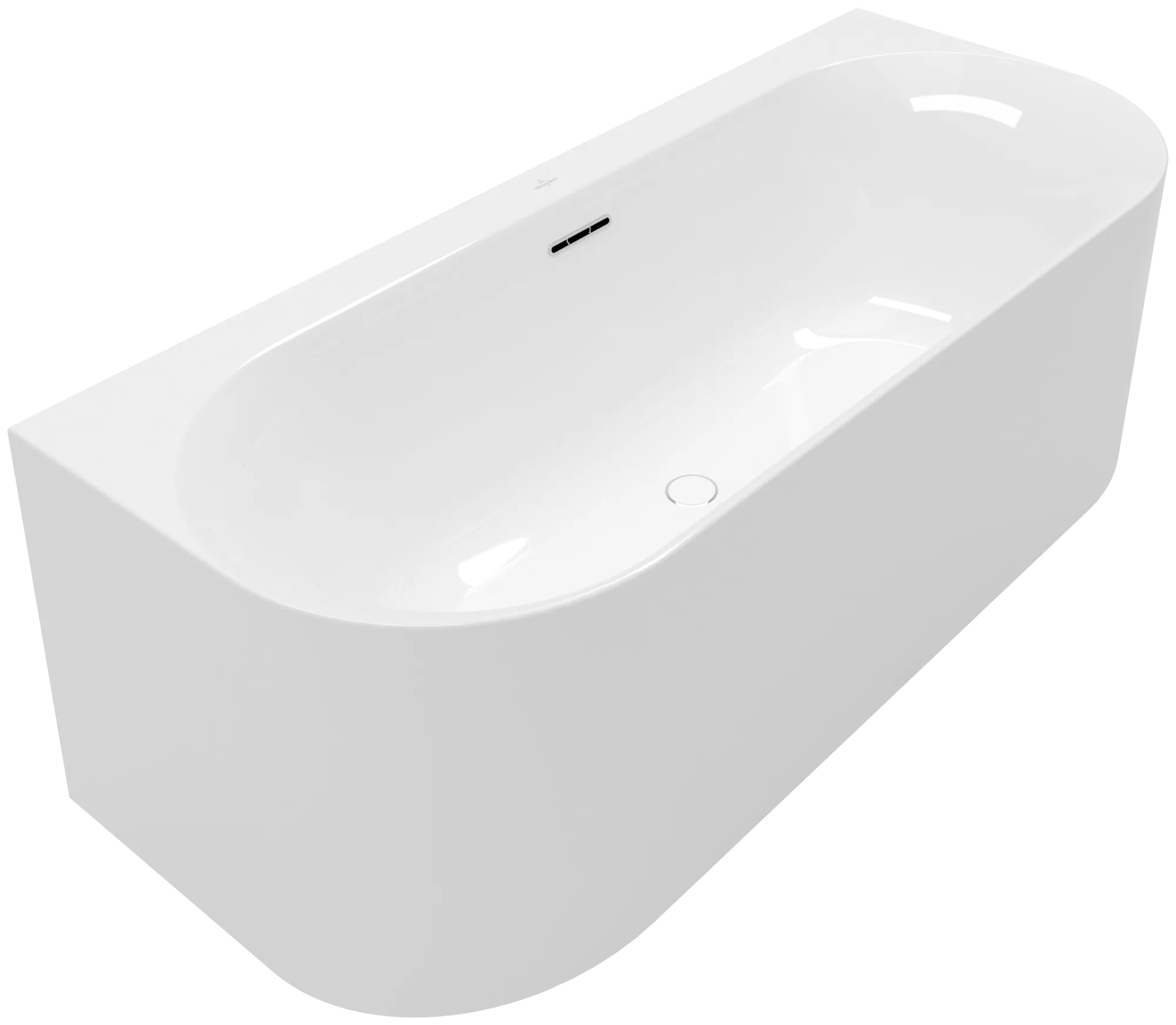 Villeroy & Boch Badewanne mit ovaler Innenform „Loop & Friends“ vorwand oval 170 × 75 cm, mittig in Weiß Alpin