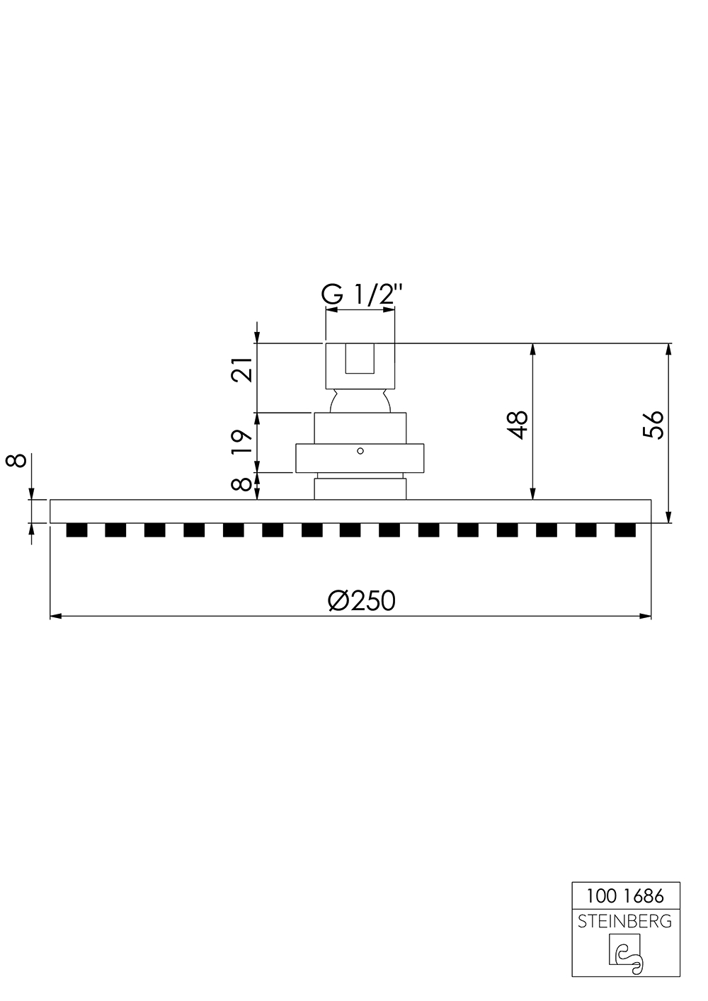 Serie 100 Regenbrause ⌀ 25 × 0,8 cm Serie 100 Regenbrause ⌀ 25 × 0,8 cm