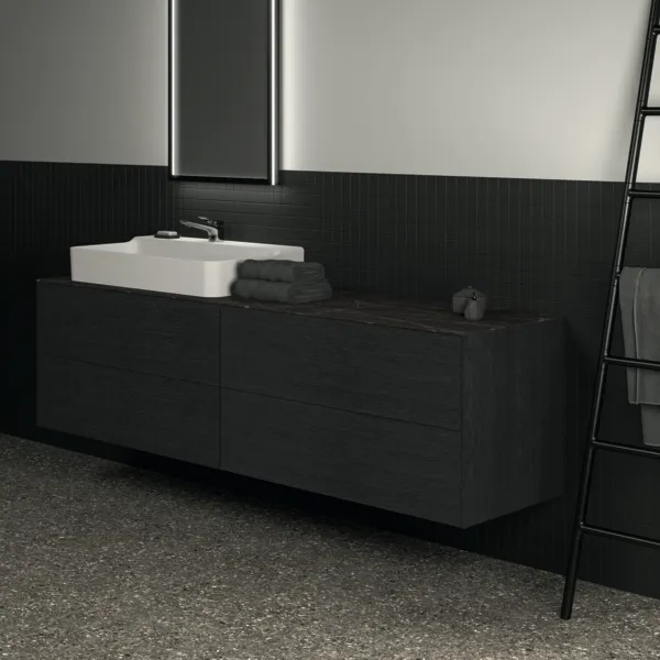 Ideal Standard Waschtischunterschrank „Conca“ 198,5 × 54 × 50,5 cm Eiche geflammt Furnier