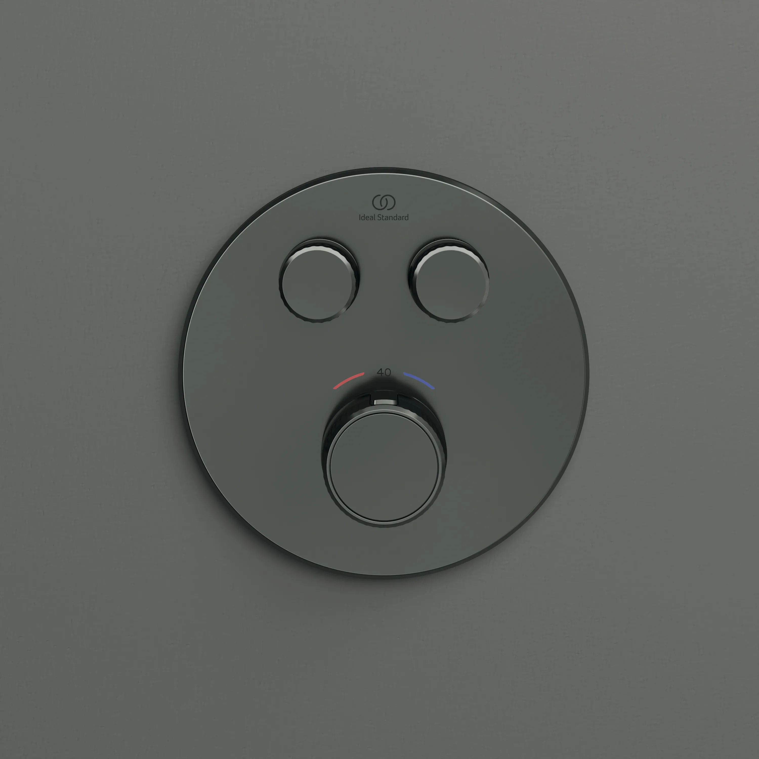 Ideal Standard Brausethermostat Ceratherm Navigo Unterputz, 2 Verbraucher, Magnetic Grey, Ø 157 mm, 40 x 157 mm, für Fertigmontage