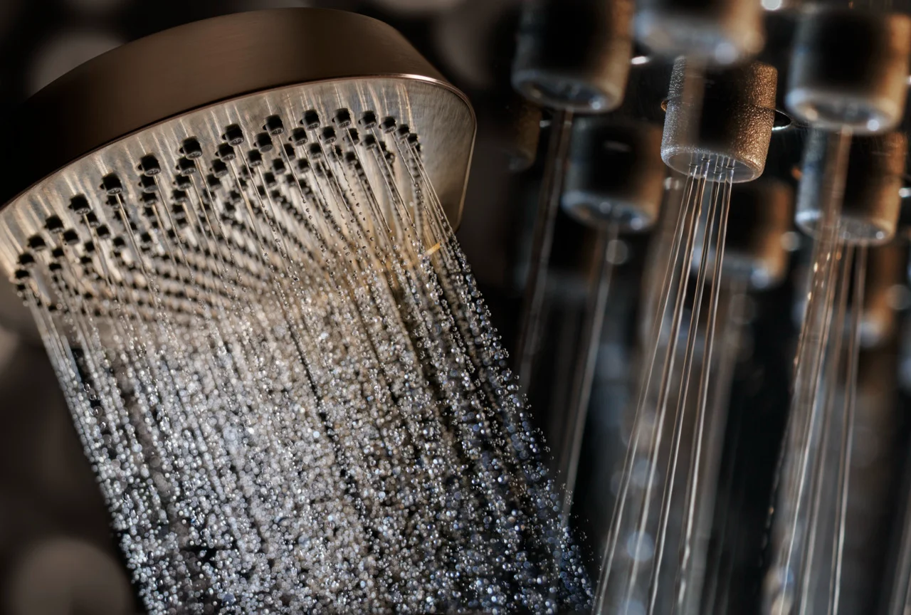 Hansgrohe AXOR ShowerSphere Kopfbrause 370/220 mm, 2-Jet mit beweglichem Brausearm, Brushed Bronze