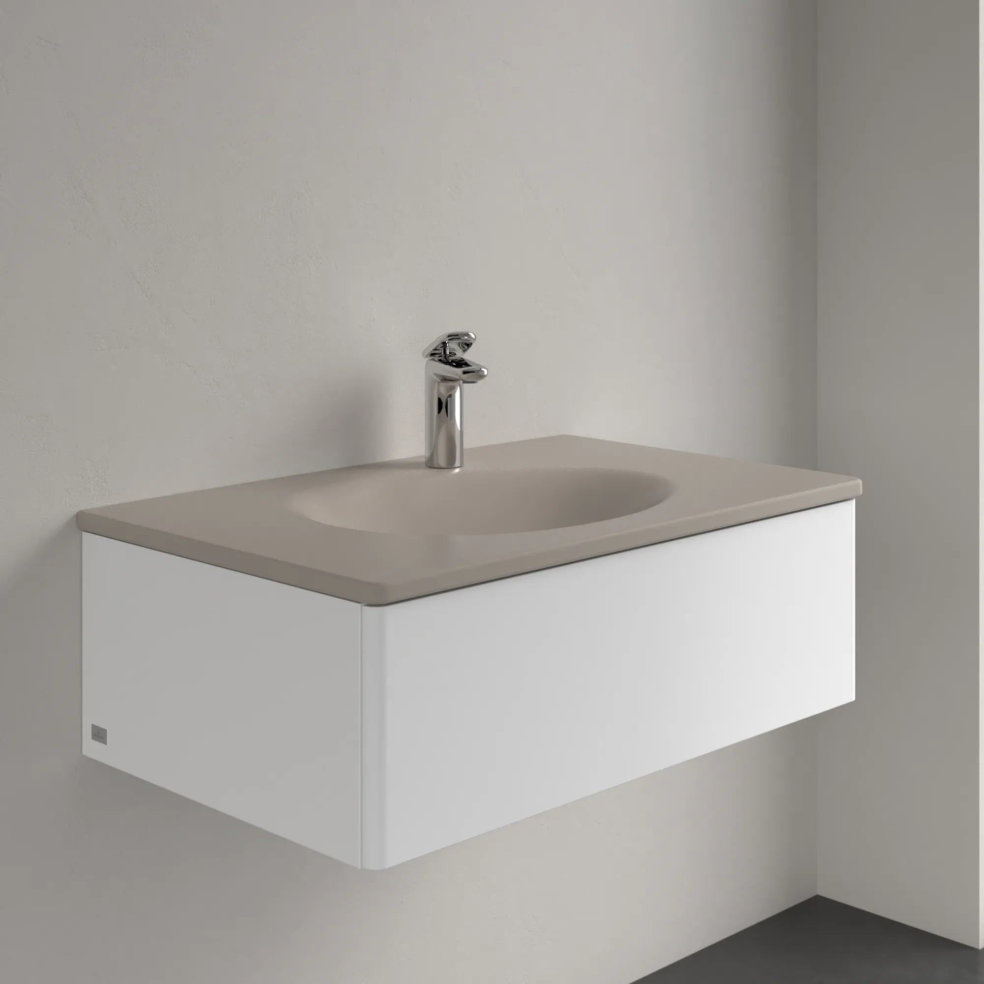 Villeroy & Boch Wandwaschtisch „Antao“ 800 × 500 × 180 mm, für Becken mittig in Almond Villeroy & Boch Wandwaschtisch „Antao“ 800 × 500 × 180 mm, für Becken mittig in Almond