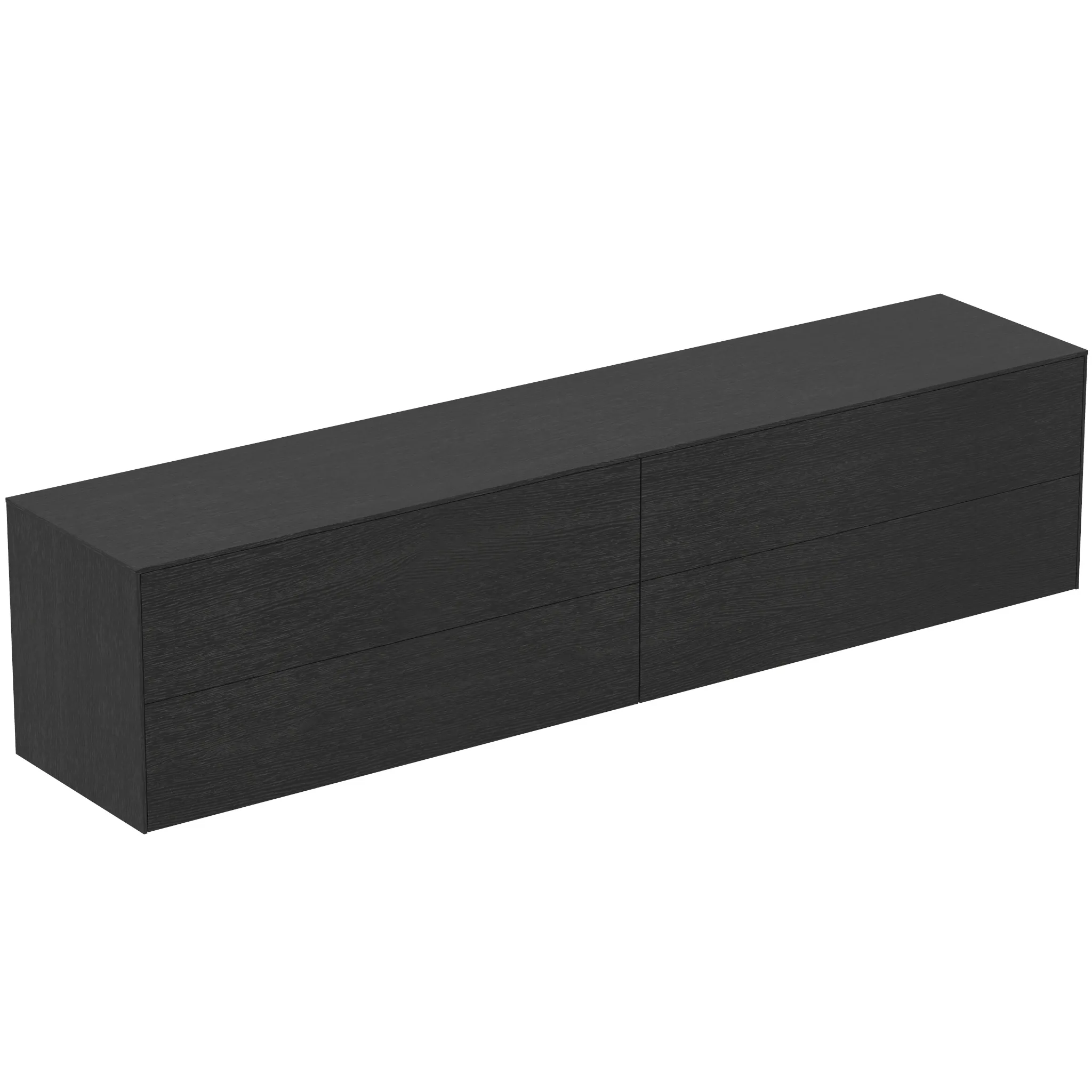 Ideal Standard Conca Waschtischunterschrank, Eiche geflammt, 4 Auszüge, Push-Open mit Softclose, 2387x505x550 mm