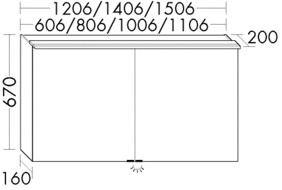 Spiegelschrank Fiumo 2.0 von burgbad - beidseitig verspiegelt, LED-Aufsatzleuchte 4200 K, Anthrazitgrau innen, 200 x 606 x 670 mm Spiegelschrank Fiumo 2.0 von burgbad - beidseitig verspiegelt, LED-Aufsatzleuchte 4200 K, Anthrazitgrau innen, 200 x 606 x 670 mm