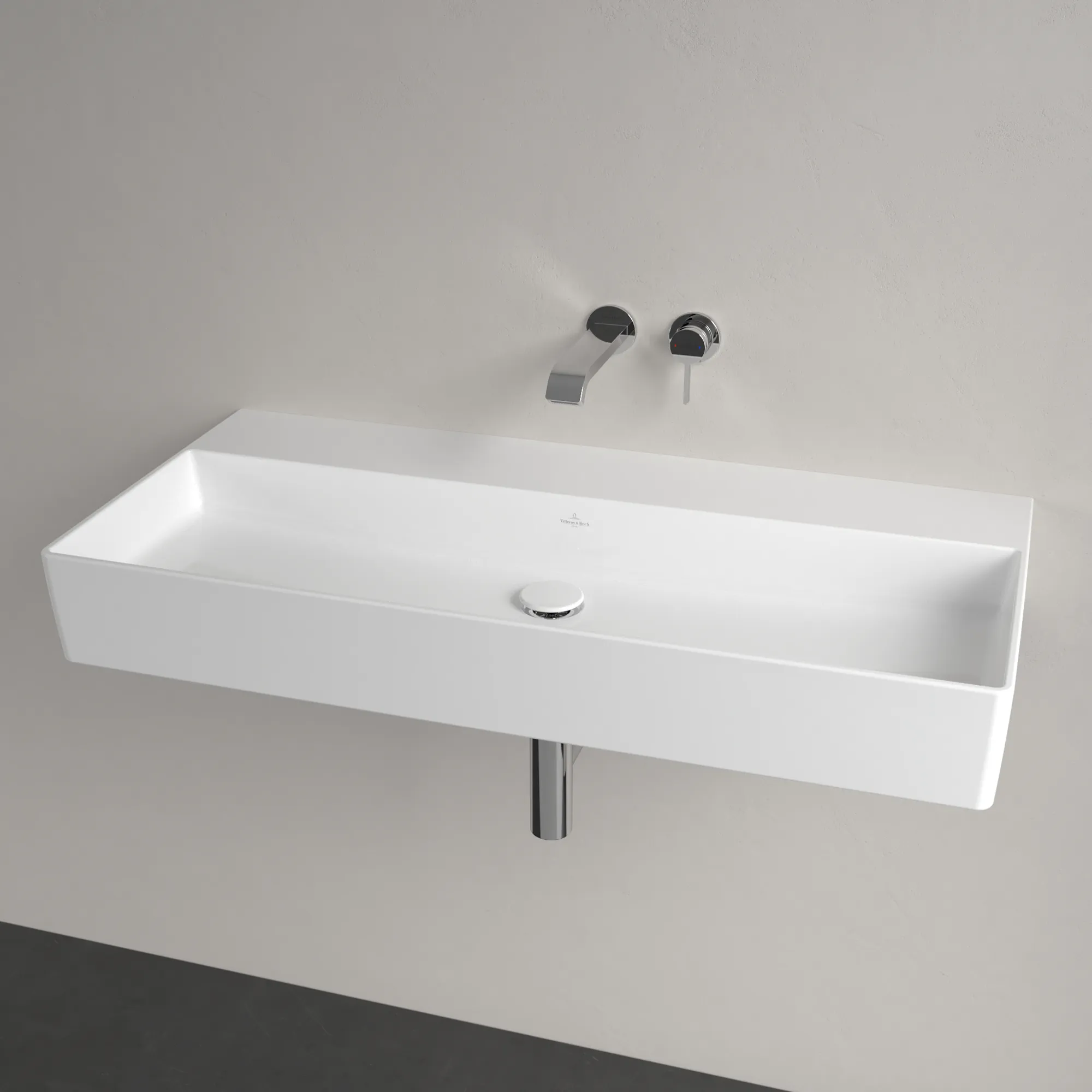 Villeroy & Boch Wandwaschtisch aus TitanCeram geschliffen „Memento 2.0“ 1000 × 470 × 135 mm, ohne Hahnlochbohrung in Weiß Alpin Villeroy & Boch Wandwaschtisch aus TitanCeram geschliffen „Memento 2.0“ 1000 × 470 × 135 mm, ohne Hahnlochbohrung in Weiß Alpin