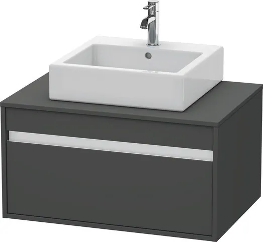 Duravit Waschtischunterschrank wandhängend „Ketho“ 80 × 42,6 × 55 cm Graphit Matt