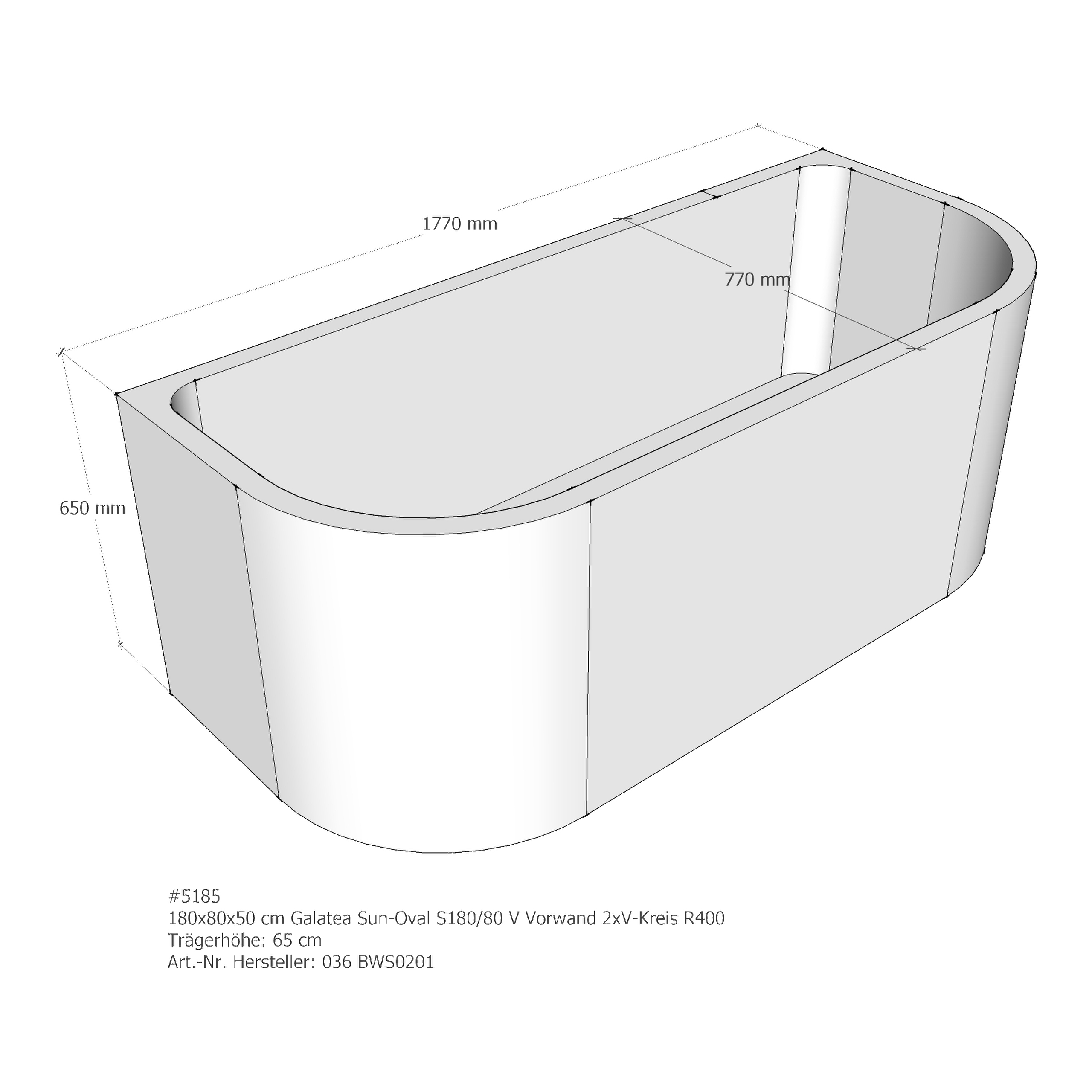 Badewannenträger für Galatea ~Sun S 180/80 V 180 × 80 × 50 cm Badewannenträger für Galatea ~Sun S 180/80 V 180 × 80 × 50 cm