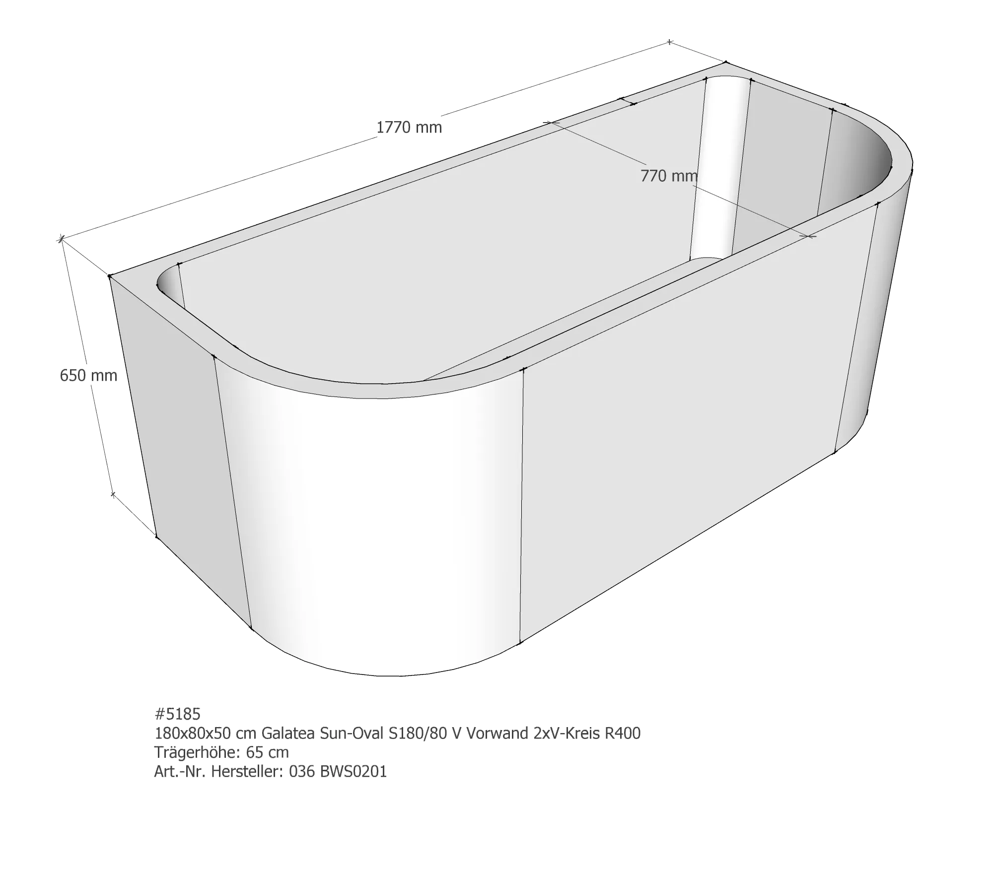 Badewannenträger für Galatea ~Sun S 180/80 V 180 × 80 × 50 cm Badewannenträger für Galatea ~Sun S 180/80 V 180 × 80 × 50 cm