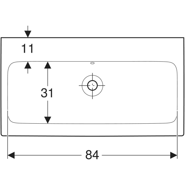 Wandwaschtisch „iCon“, rechteckig 90 × 48,5 cm in weiß alpin