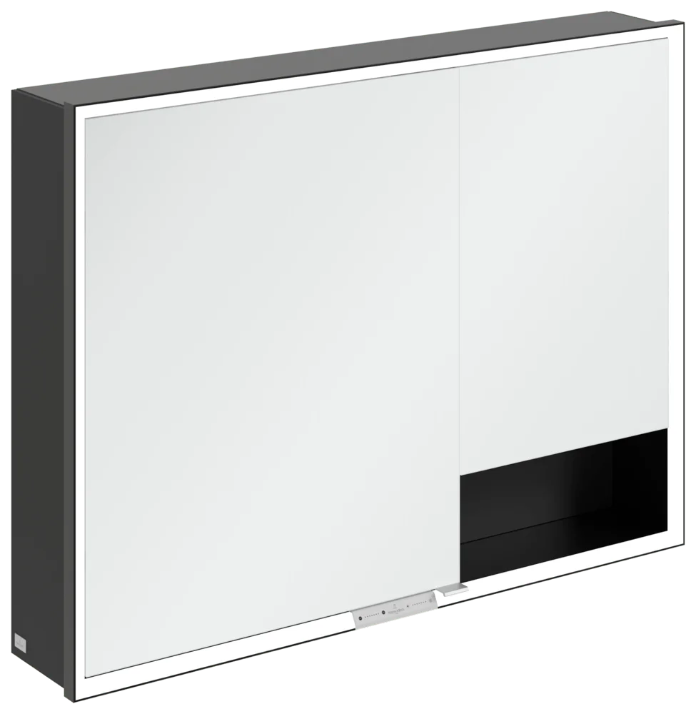 Villeroy & Boch Aufputz-Spiegelschrank My View+ B48110, 1000x750x168mm, mit Beleuchtung, Volcano Black Villeroy & Boch Aufputz-Spiegelschrank My View+ B48110, 1000x750x168mm, mit Beleuchtung, Volcano Black