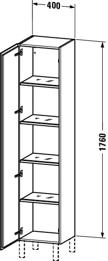 Duravit Hochschrank „L-Cube“ 40 × 176 × 36,3 cm