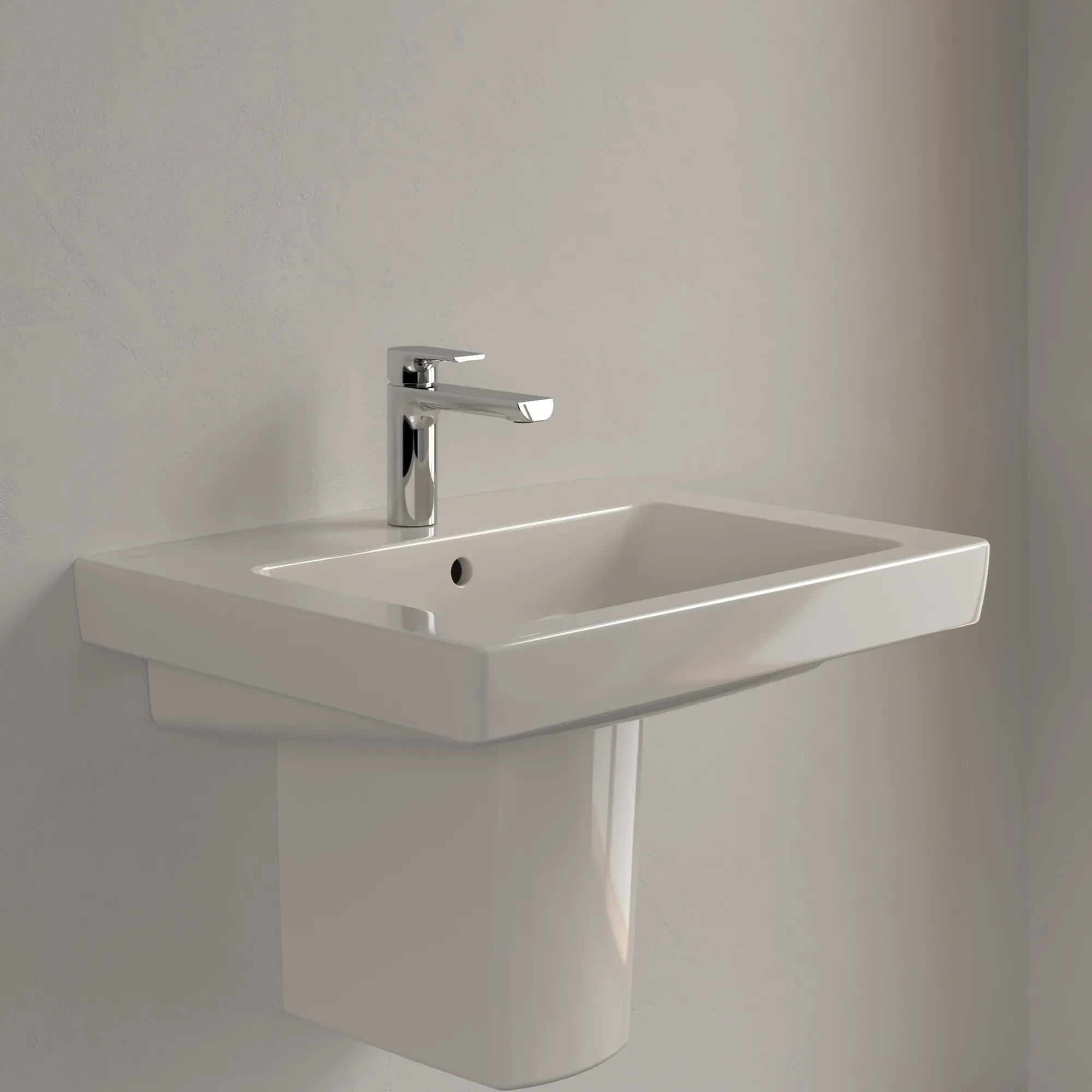 Villeroy & Boch Wandwaschtisch „Subway 2.0“ 600 × 470 × 150 mm, mit Hahnlochbohrung, Hahnlochposition mittig, mit Hahnlochbank in Pergamon Villeroy & Boch Wandwaschtisch „Subway 2.0“ 600 × 470 × 150 mm, mit Hahnlochbohrung, Hahnlochposition mittig, mit Hahnlochbank in Pergamon