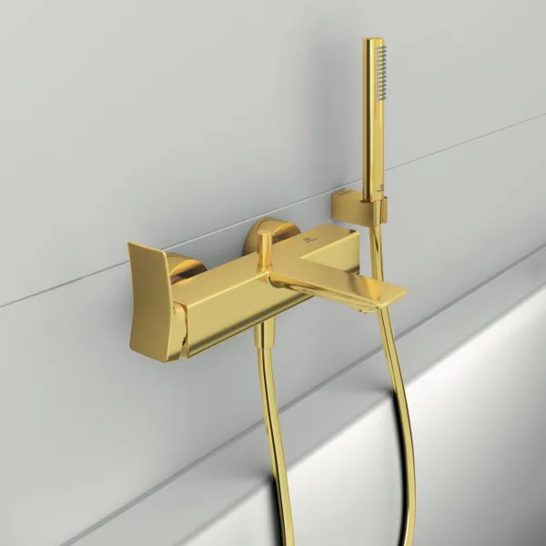 Ideal Standard Badearmatur Aufputz Conca, Stab-Handbrause, Brushed Gold Ideal Standard Badearmatur Aufputz Conca, Stab-Handbrause, Brushed Gold