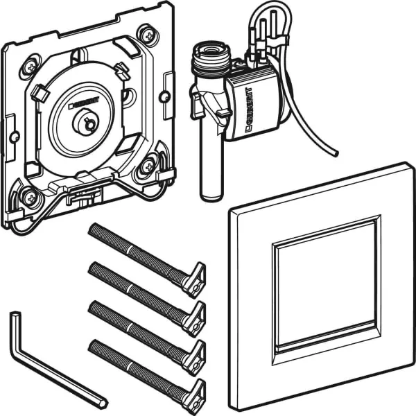 Urinalsteuerung mit pneumatischer Spülauslösung, Typ 30 Betätigungsplatte: schwarz matt lackiert, easy-to-clean-beschichtet, schwarz