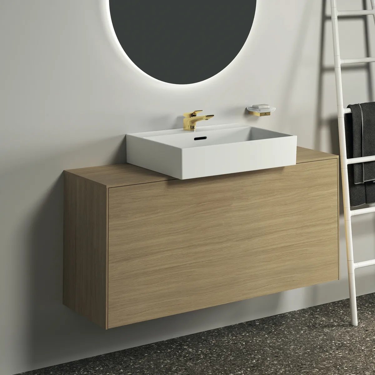 Seifenschale Conca Cube, eckig, Brushed Gold Seifenschale Conca Cube, eckig, Brushed Gold