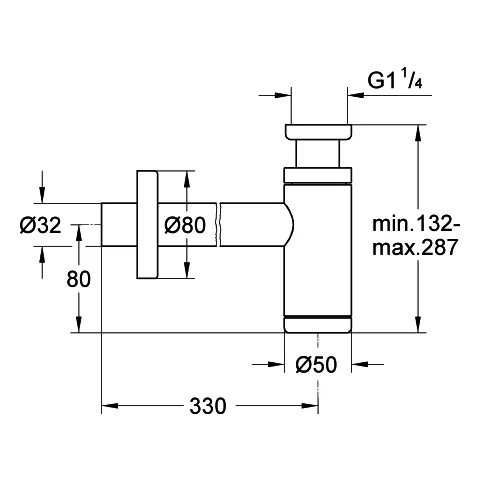 Geruchsverschluss 1 1/4'' 28912, für Waschtische, Messing, große Schubrosette, chrom Geruchsverschluss 1 1/4'' 28912, für Waschtische, Messing, große Schubrosette, chrom