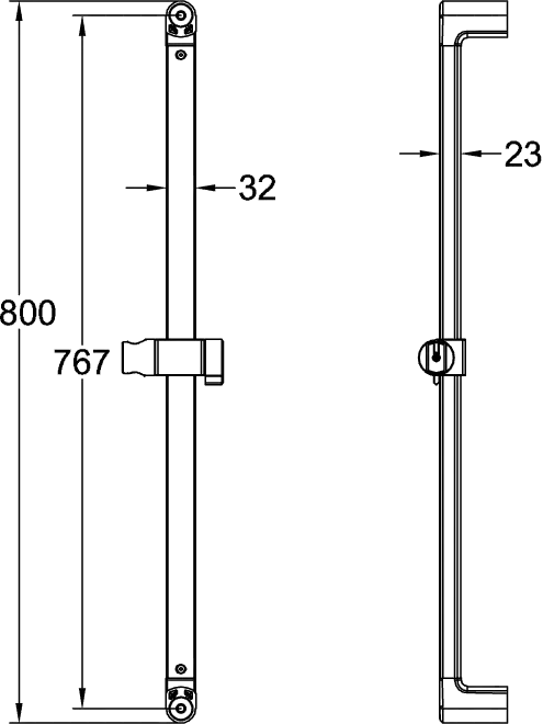 Villeroy & Boch Wandhaltegriff mit Brausehalter „ViCare Design“ Villeroy & Boch Wandhaltegriff mit Brausehalter „ViCare Design“