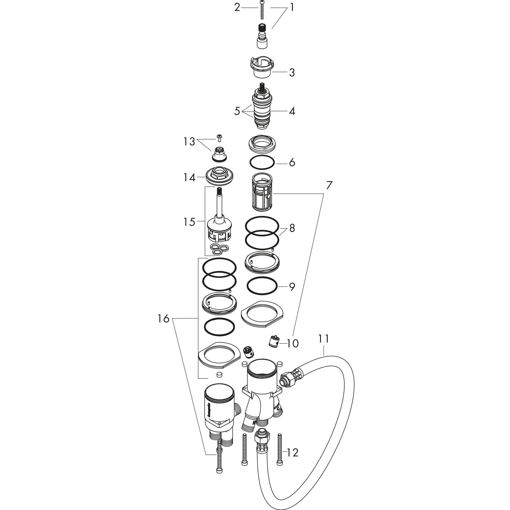 2-Loch Thermostat Grundkörper Axor externer Auslauf für Wannenrandmontage 2-Loch Thermostat Grundkörper Axor externer Auslauf für Wannenrandmontage