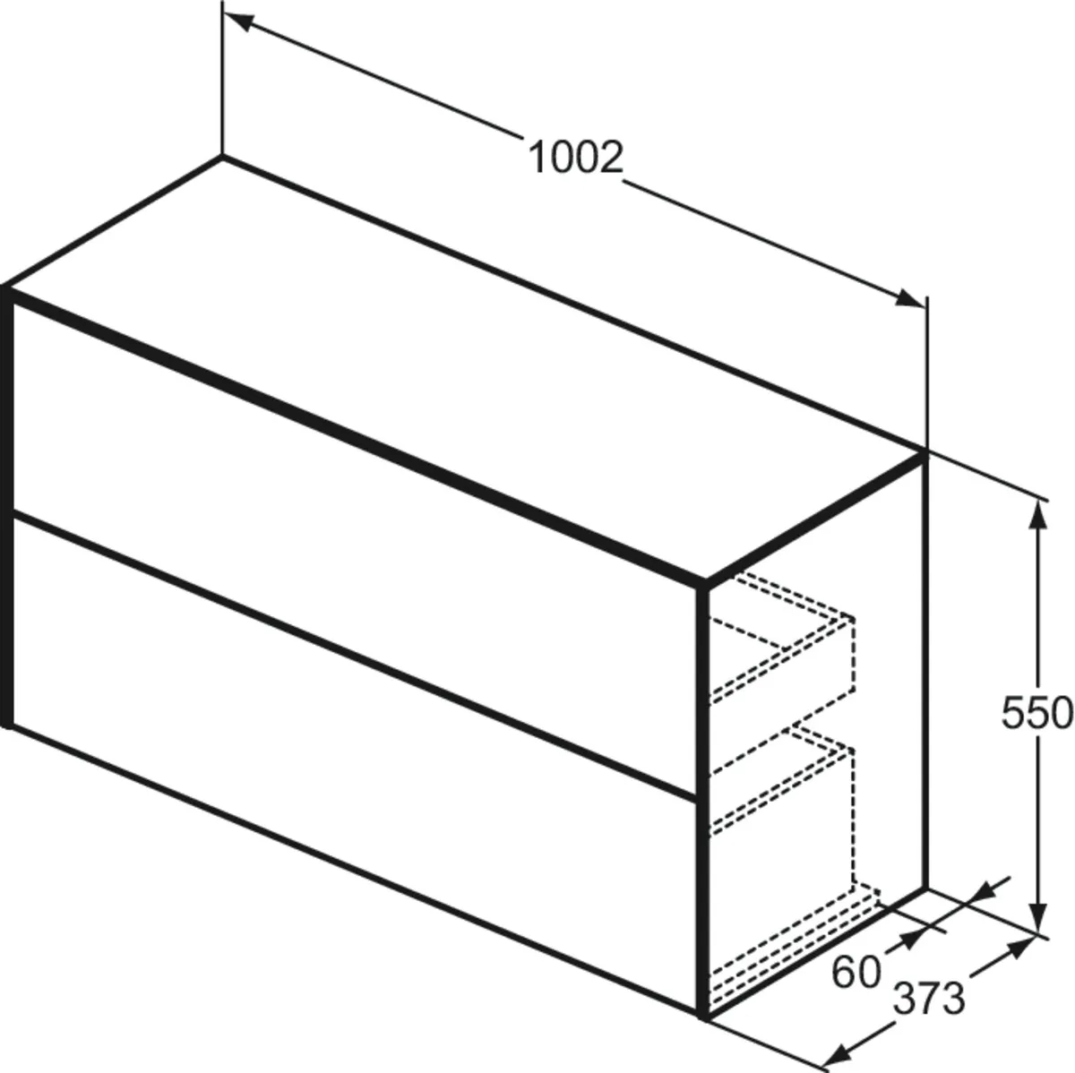 Ideal Standard Waschtischunterschrank „Conca“ 100,2 × 55 × 37,3 cm Weiß matt lackiert Ideal Standard Waschtischunterschrank „Conca“ 100,2 × 55 × 37,3 cm Weiß matt lackiert