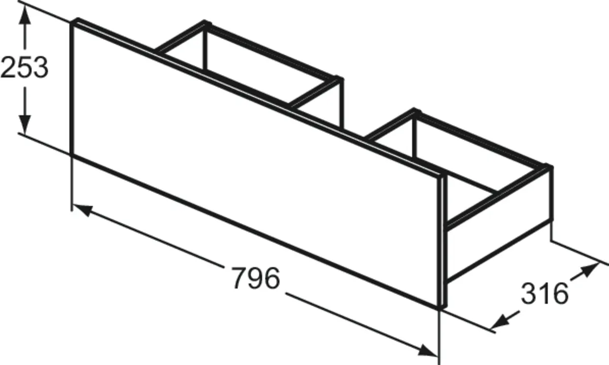 Ideal Standard Eurovit+ Schublade 80 cm Nussbaum geflammt Ideal Standard Eurovit+ Schublade 80 cm Nussbaum geflammt