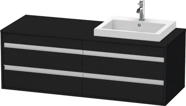 Duravit Waschtischunterschrank wandhängend „Ketho“ 140 × 49,6 × 55 cm Eiche Schwarz Duravit Waschtischunterschrank wandhängend „Ketho“ 140 × 49,6 × 55 cm Eiche Schwarz