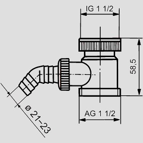 Verbindungsstück G1 1/2 × G1 1/2, Geräteanschluss