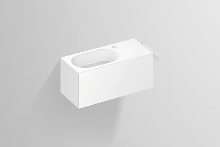 Alape Waschplatz „XXS-Serie“ 535 × 240 mm 5062800 Weiß, links Alape Waschplatz „XXS-Serie“ 535 × 240 mm 5062800 Weiß, links