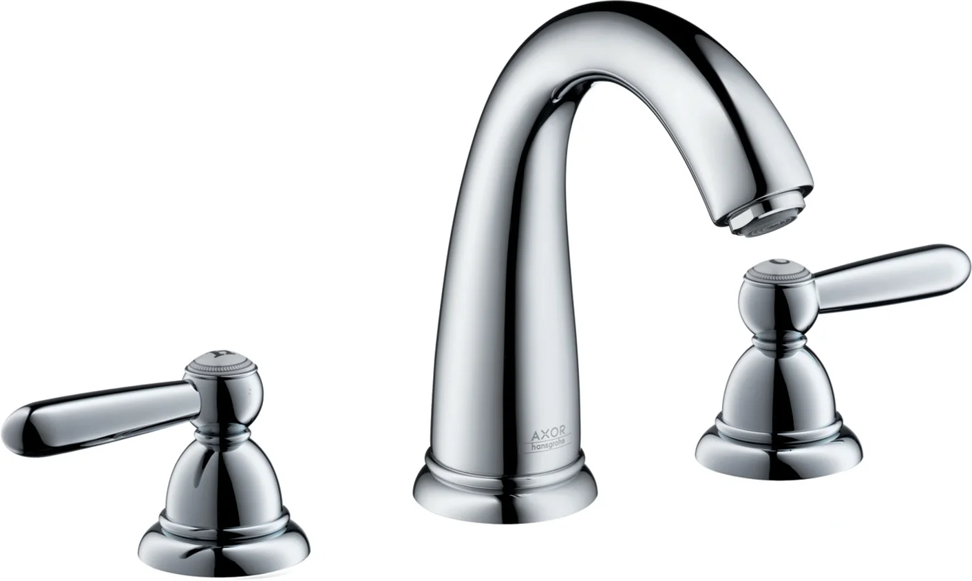 Hansgrohe AXOR Carlton 3-Loch Waschtischarmatur Chrom/Gold, Hebelgriff, ComfortZone 120, Ausladung 128 mm