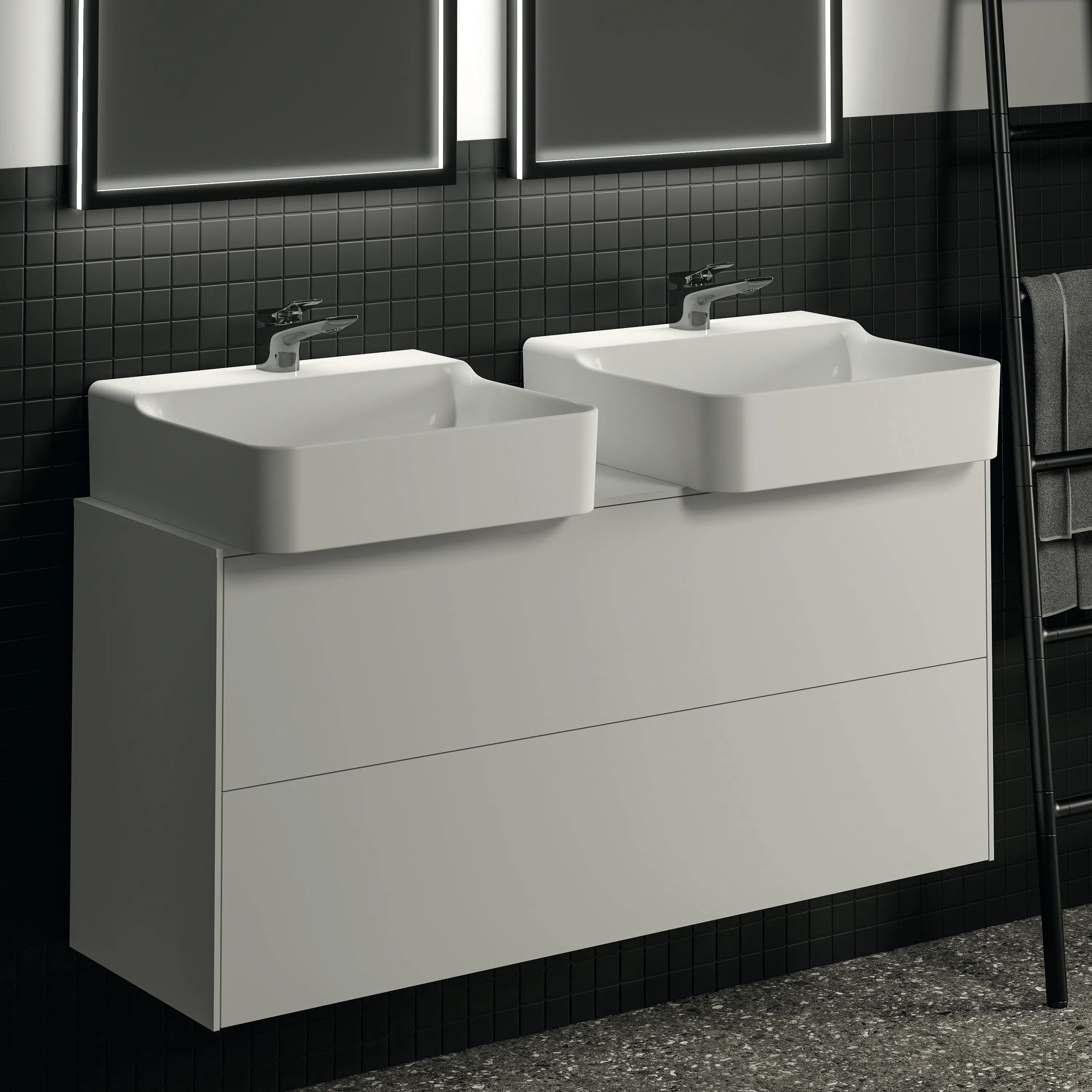 Ideal Standard Waschtischunterschrank Conca, 2 Auszüge, Weiß Ideal Standard Waschtischunterschrank Conca, 2 Auszüge, Weiß