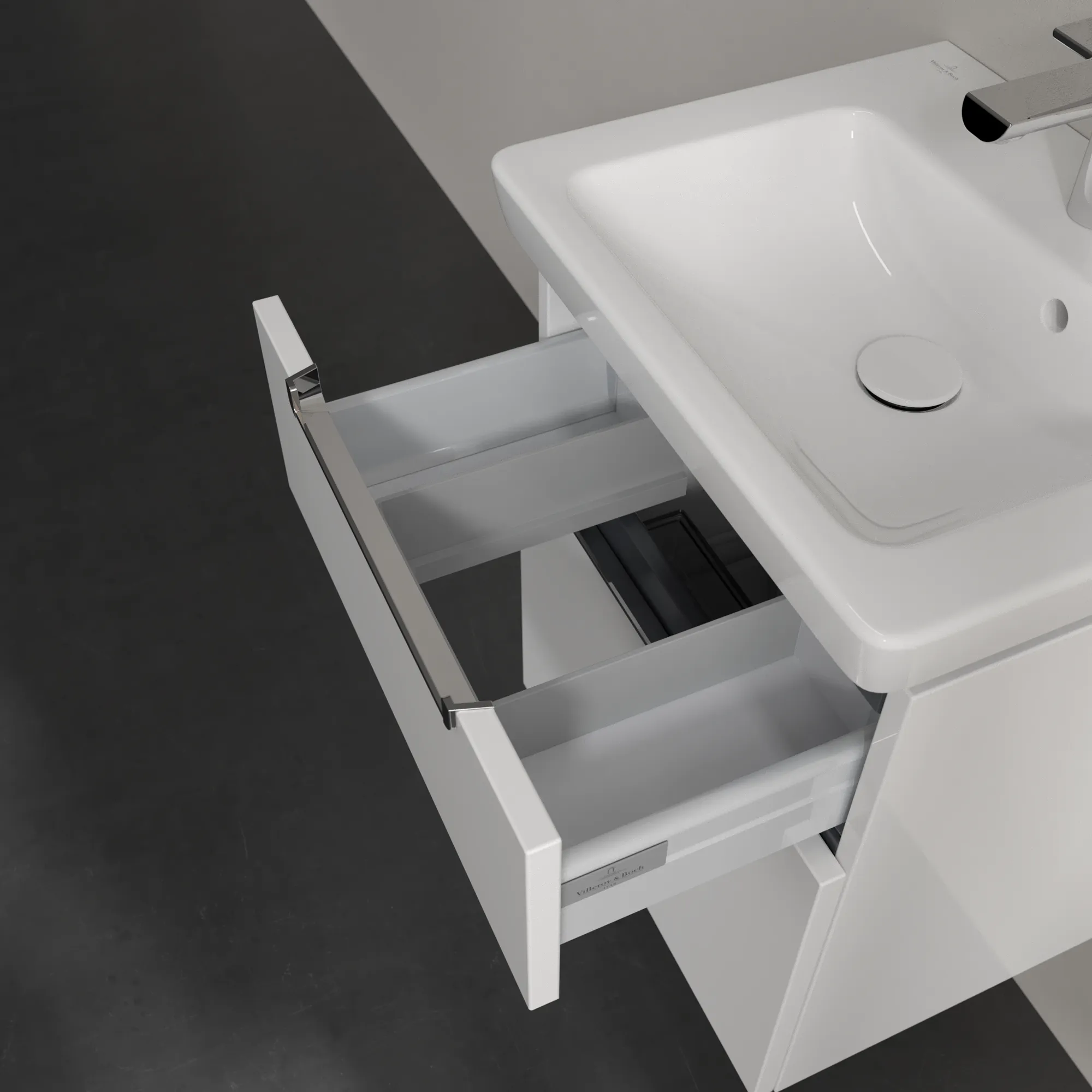 Villeroy & Boch Waschtischunterschrank „Subway 2.0“ 485 × 590 × 379 mm Glossy White, für Becken mittig, ohne Beleuchtung Villeroy & Boch Waschtischunterschrank „Subway 2.0“ 485 × 590 × 379 mm Glossy White, für Becken mittig, ohne Beleuchtung