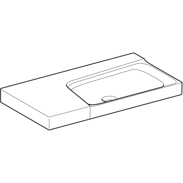 Wandwaschtisch mit Ablagefläche „Xeno2“, rechteckig, Ablagefläche links 90 × 48 cm in weiß alpin mit KeraTect® Wandwaschtisch mit Ablagefläche „Xeno2“, rechteckig, Ablagefläche links 90 × 48 cm in weiß alpin mit KeraTect®