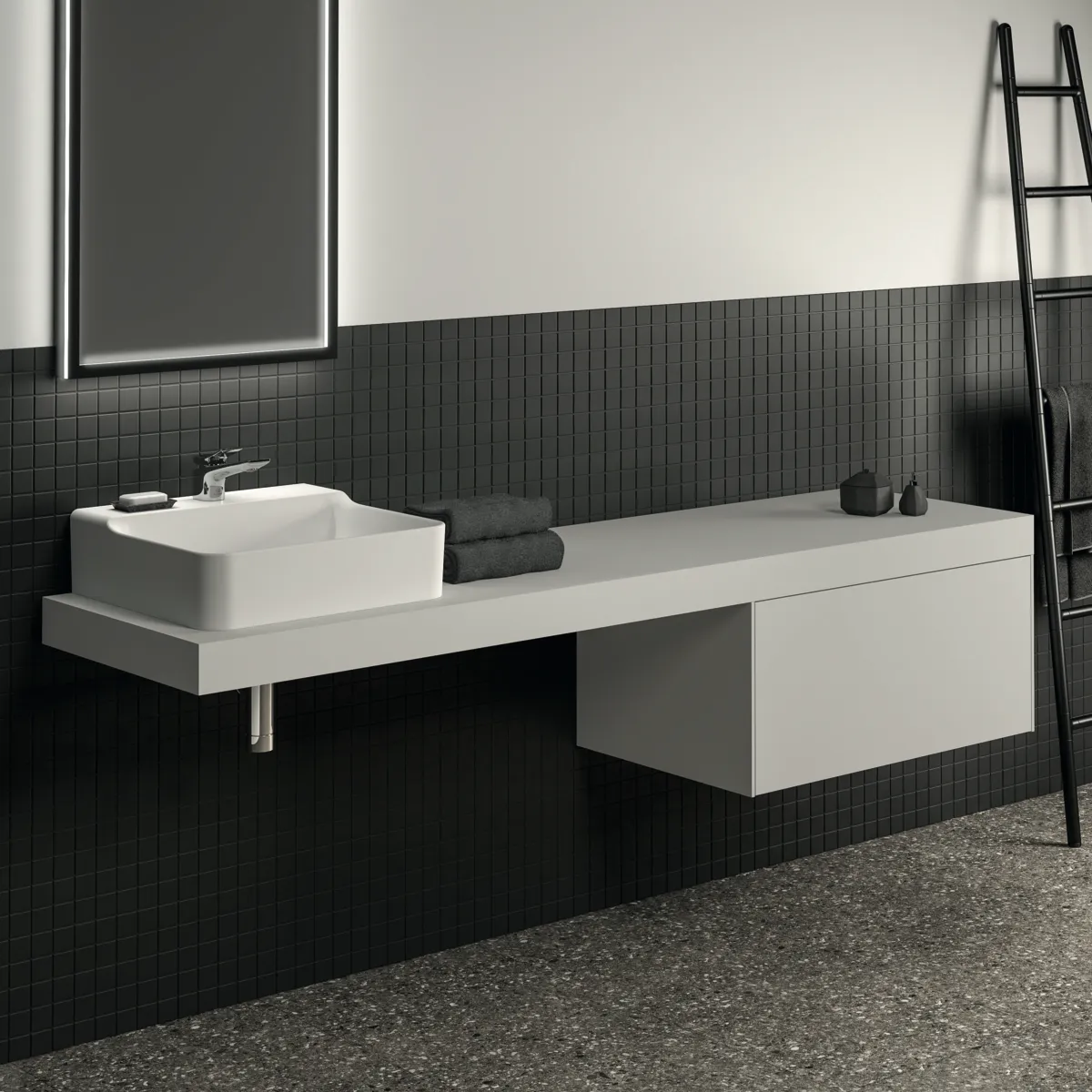 Konsole Conca, 2000x505x80mm, Weiß Konsole Conca, 2000x505x80mm, Weiß