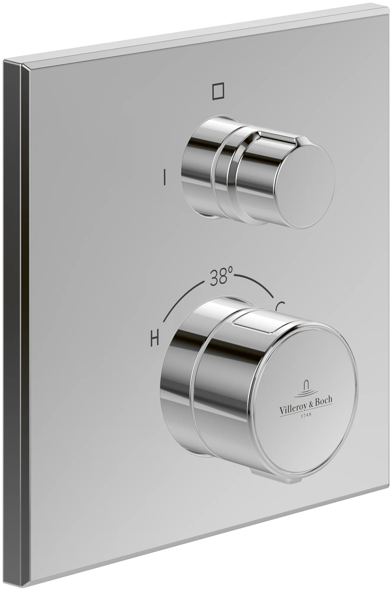 Villeroy & Boch Unterputz-Thermostat Universal Taps & Fittings, eckig, verchromt, Höhe 215 mm, Breite 172 mm, Länge 180 mm Villeroy & Boch Unterputz-Thermostat Universal Taps & Fittings, eckig, verchromt, Höhe 215 mm, Breite 172 mm, Länge 180 mm
