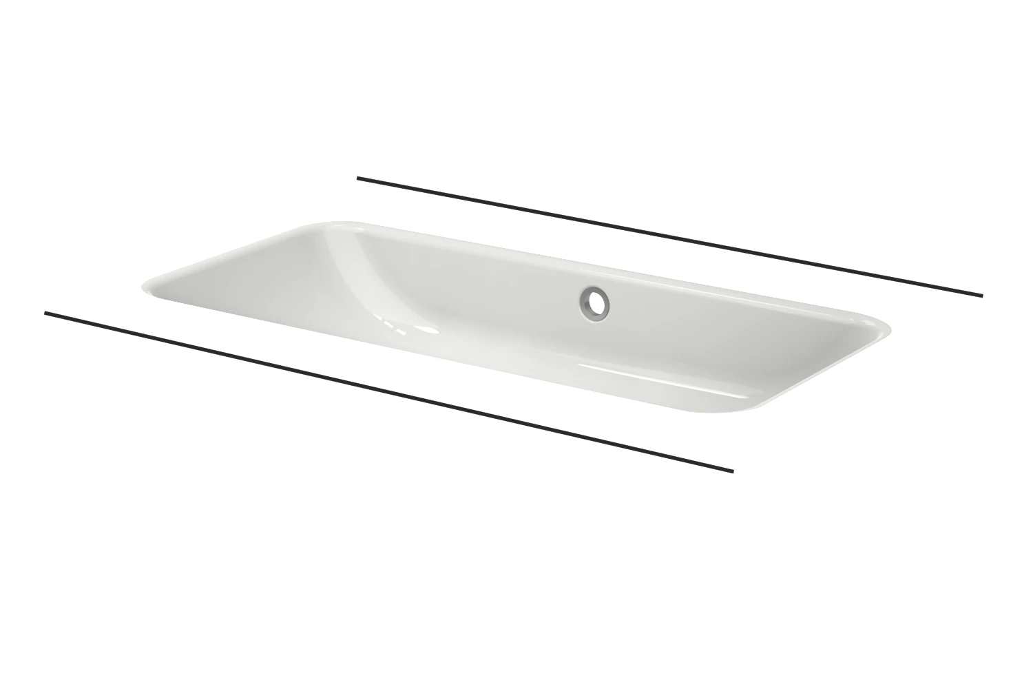 Unterbauwaschtisch „BetteOne“ 767 × 400 × 130 mm in Edelweiß Unterbauwaschtisch „BetteOne“ 767 × 400 × 130 mm in Edelweiß