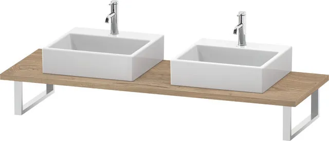 Duravit Konsole „L-Cube“ Ausschnitte: 2 / Becken: links und rechts / Farbe: Eiche Marmoriert / Höhe: 3 cm / Oberfläche: Dekor / Tiefe: 55 cm Duravit Konsole „L-Cube“ Ausschnitte: 2 / Becken: links und rechts / Farbe: Eiche Marmoriert / Höhe: 3 cm / Oberfläche: Dekor / Tiefe: 55 cm