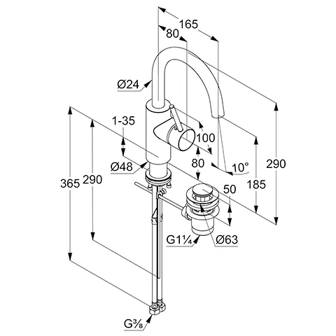 Kludi BOZZ Waschtisch-Einhandmischer DN 15, chrom Kludi BOZZ Waschtisch-Einhandmischer DN 15, chrom