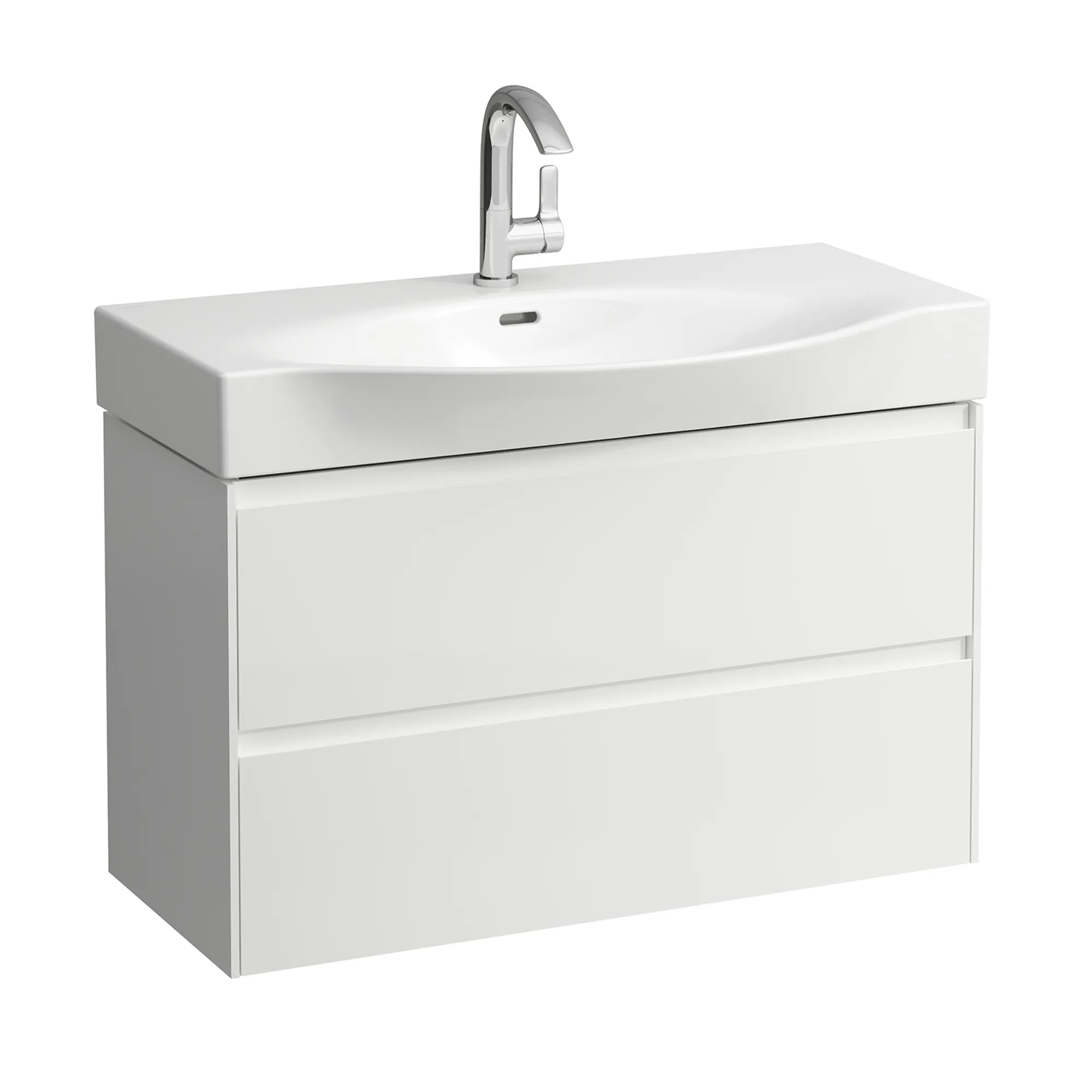 Laufen Waschtischunterbau LANI 368x882x515, 2 Schubladen, integrierter Griffleiste, Soft-Close, für Waschtisch PALACE H811702, weiß matt Laufen Waschtischunterbau LANI 368x882x515, 2 Schubladen, integrierter Griffleiste, Soft-Close, für Waschtisch PALACE H811702, weiß matt