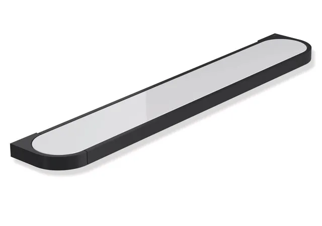 Ablage, Halter Metall, pulverbeschichtet, Platte Acrylglas, 600 mm breit, 20 mm hoch, 100 mm tief, Wandmontage, in Farbe AS (Weiß tiefmatt - Weiß matt) Ablage, Halter Metall, pulverbeschichtet, Platte Acrylglas, 600 mm breit, 20 mm hoch, 100 mm tief, Wandmontage, in Farbe AS (Weiß tiefmatt - Weiß matt)