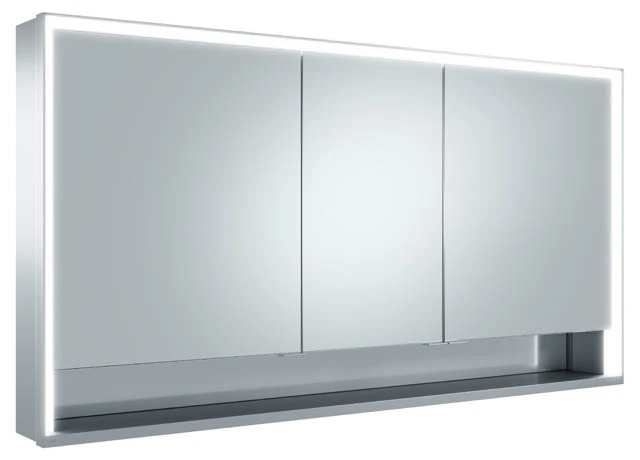KEUCO Wandvorbau Spiegelschrank mit offenem Ablagefach „Royal Lumos“ in Silber (eloxiert), Aufputz, mit Steckdosen, ohne Spiegelheizung 1400 × 735 × 165 mm KEUCO Wandvorbau Spiegelschrank mit offenem Ablagefach „Royal Lumos“ in Silber (eloxiert), Aufputz, mit Steckdosen, ohne Spiegelheizung 1400 × 735 × 165 mm