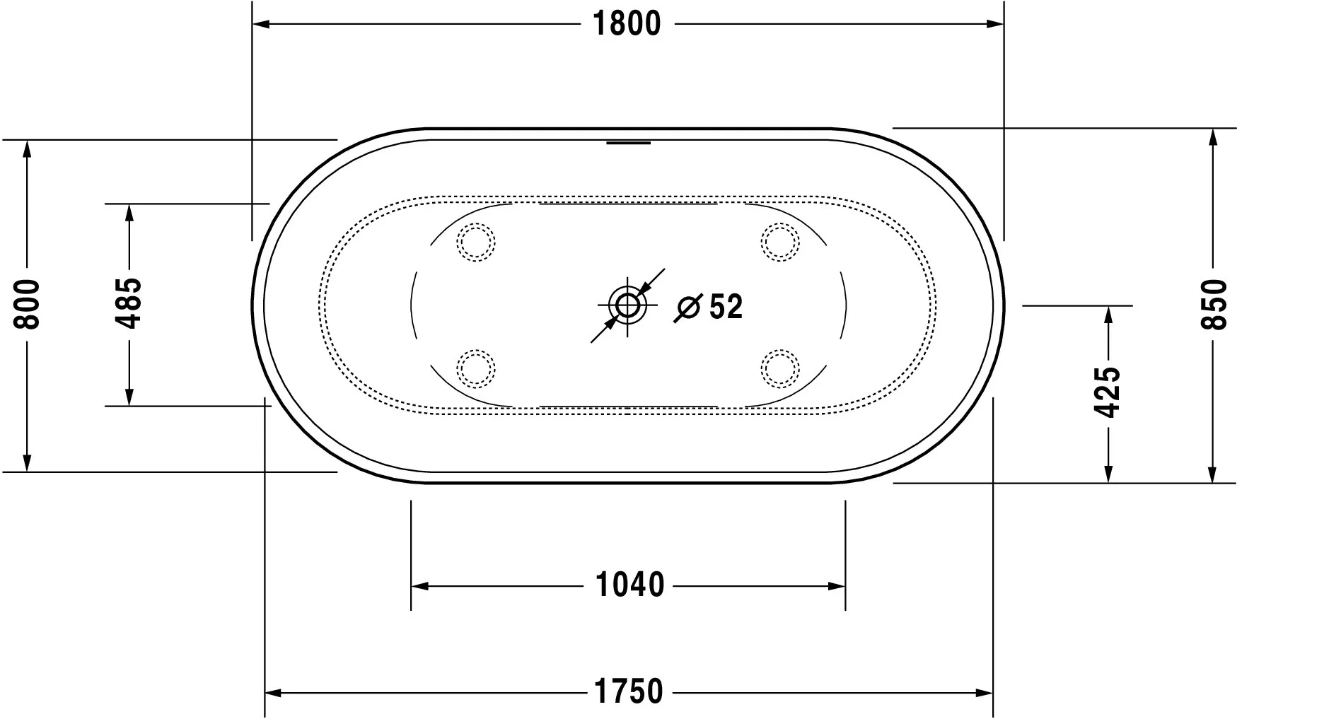 Duravit Badewanne „Luv“ freistehend oval 1800 × 850 mm in Weiß (matt) Duravit Badewanne „Luv“ freistehend oval 1800 × 850 mm in Weiß (matt)